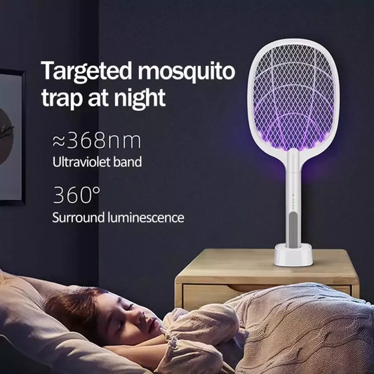 2 In 1 Electric Mosquito Killer With UV Light LED Lamp Summer Mosquito Trap Racket