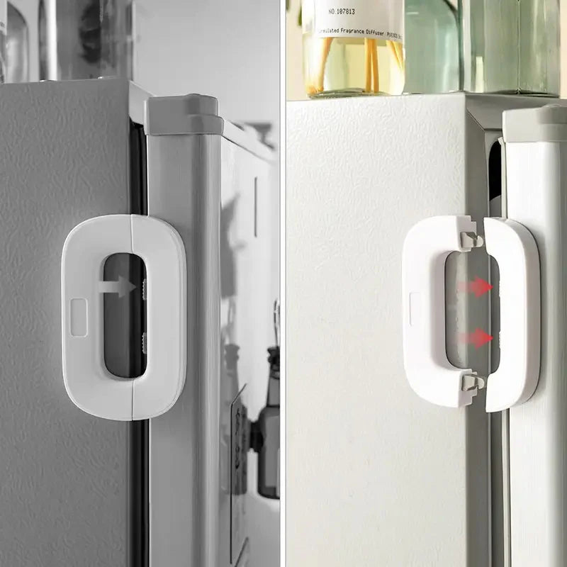 Child Safety Refrigerator Lock | Self-Adhesive Freezer Lock for Toddler and Kids