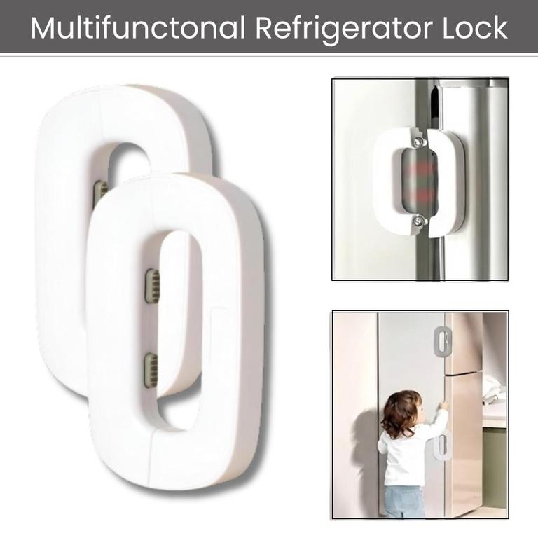 Child Safety Refrigerator Lock | Self-Adhesive Freezer Lock for Toddler and Kids